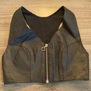 Leather crop top